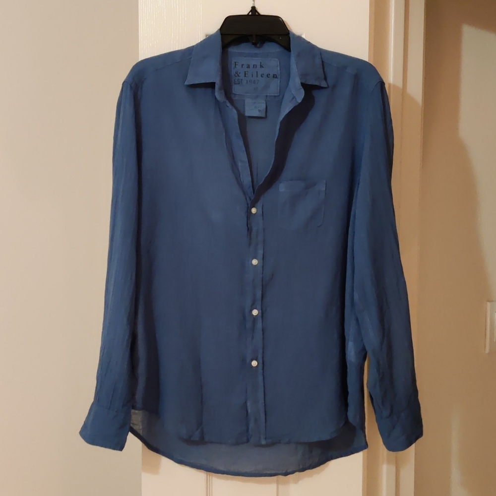 Frank & Eileen cotton voile shirt size M